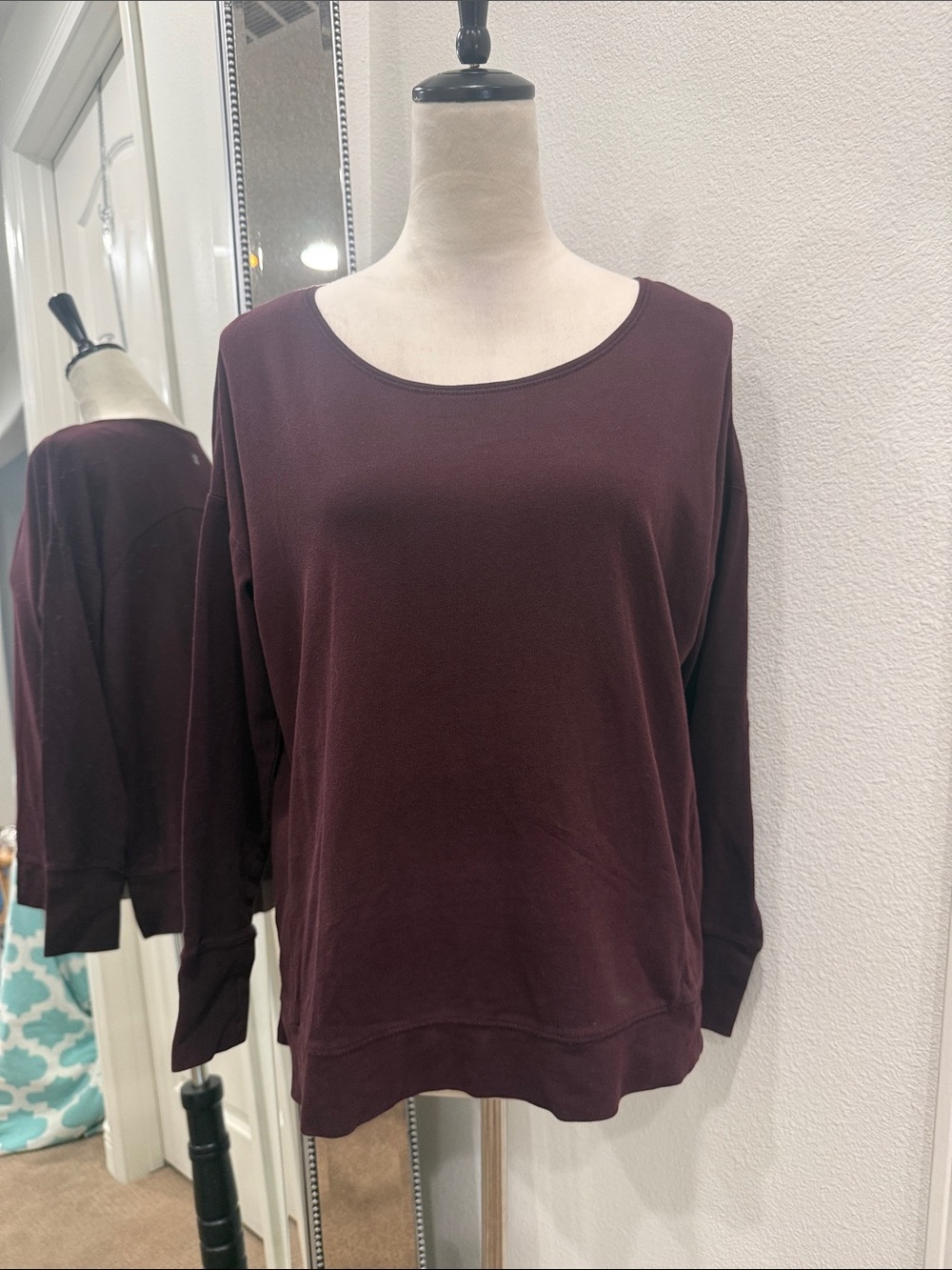 Sweaty Betty Long Sleeve Top in Deep Burgundy